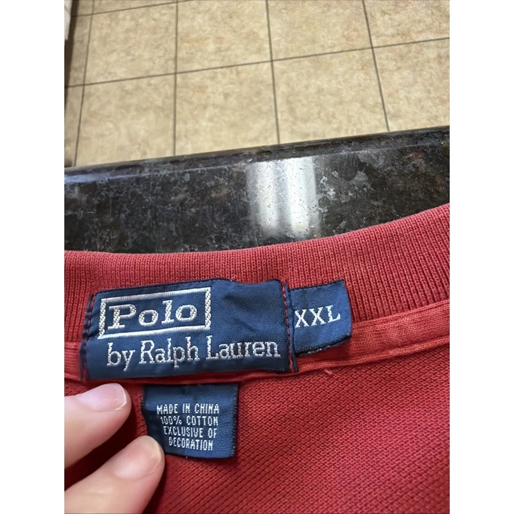 Ralph‎ Lauren Polo Shirt Men's Sz XXL Y2K Vintage Red Green Horse Trendy Preppy